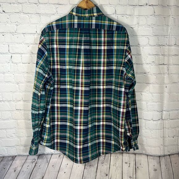 Ralph Lauren Shirt Mens XL Blue Green Plaid Button Up Flesh Color Pony - Picture 4 of 7